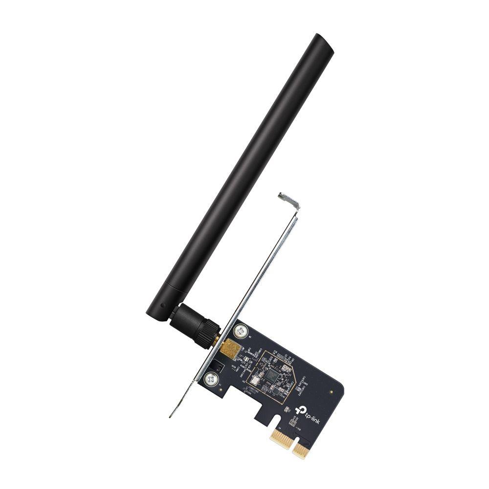 Placa de Rede PCIe TP-LINK Archer T2E (Wi-Fi 5 - 433 Mbps - Dual-band - Preto e Prateado)