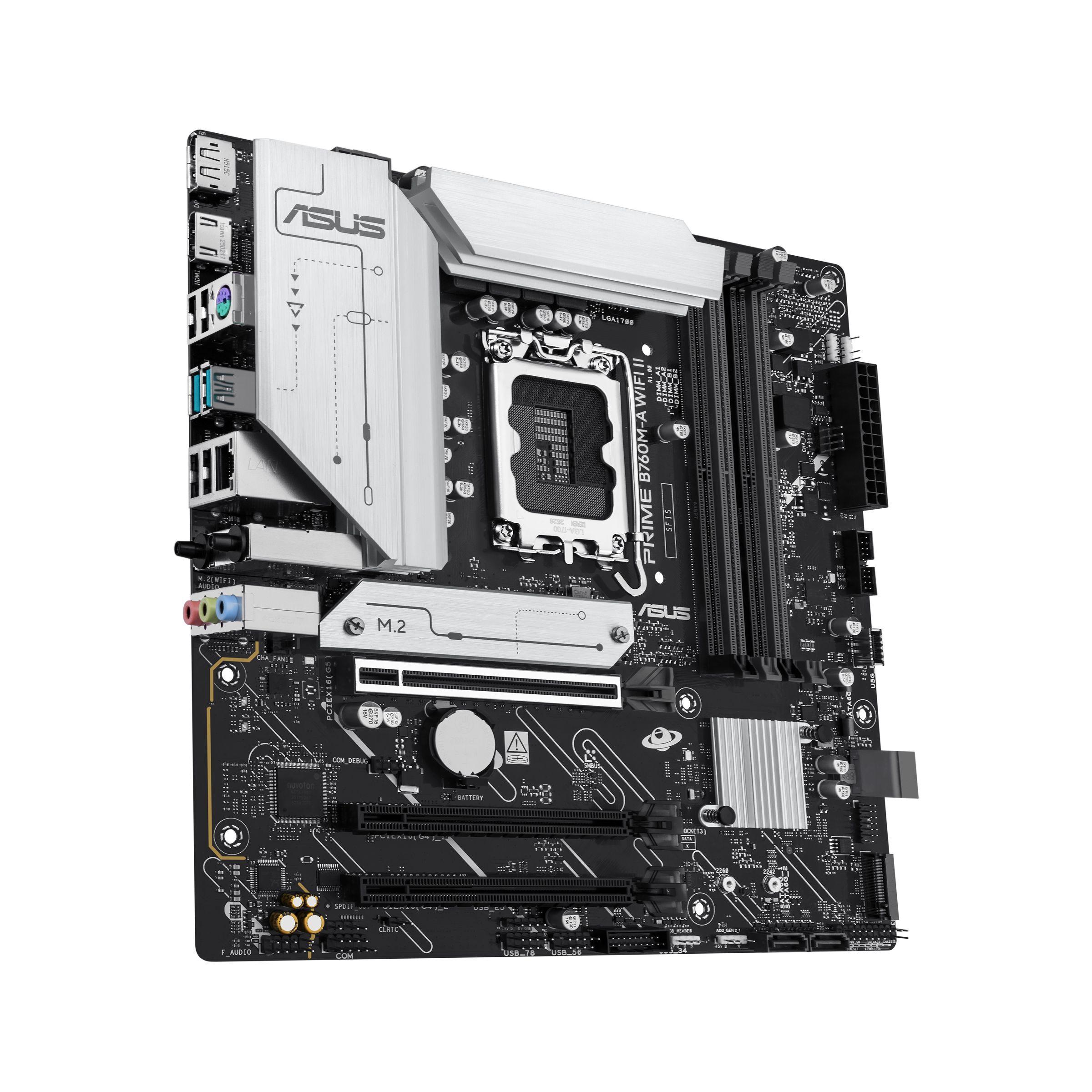 Motherboard ASUS PRIME B760M-A WIFI II (LGA 1700 - micro ATX - Duplo canal - Preto), miniatura 3
