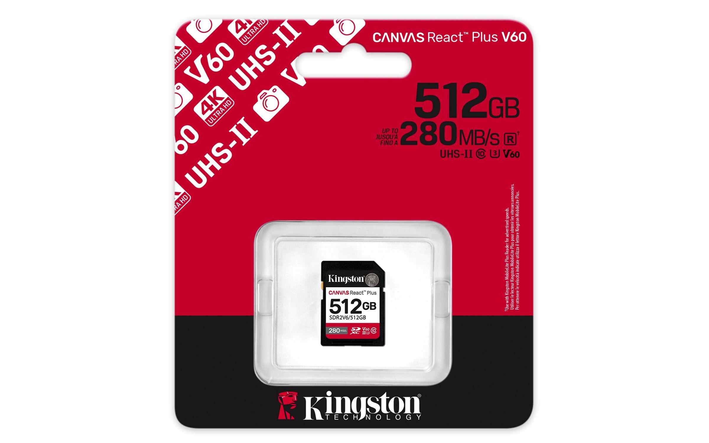 Cartão de Memória KINGSTON Canvas React Plus SDR2V6/512GB (512GB - Classe 10 - 280 MB/s - Preto), miniatura 3