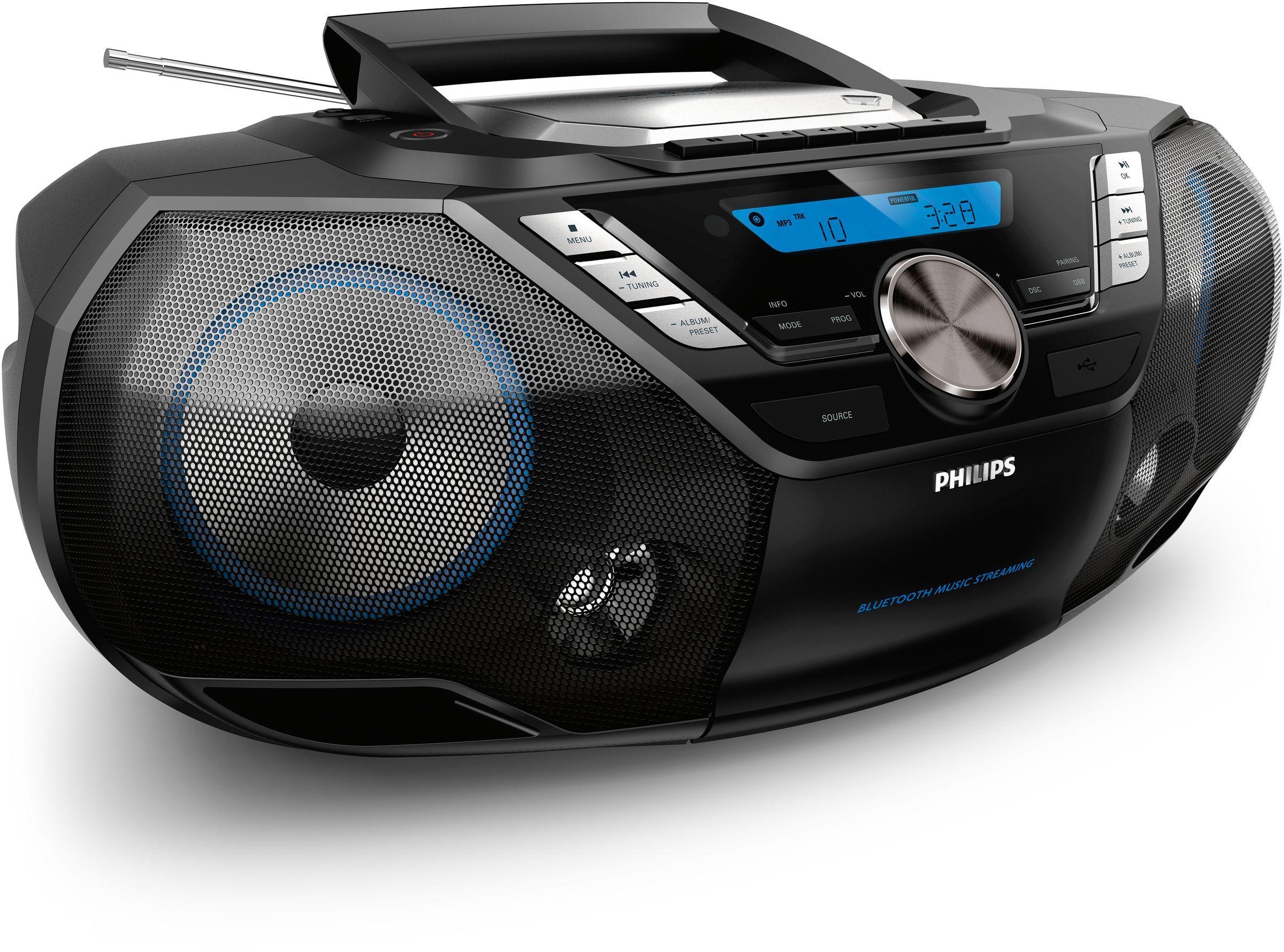 Rádio CD Portátil PHILIPS AZB798T/12 (12 W - AC - Preto)