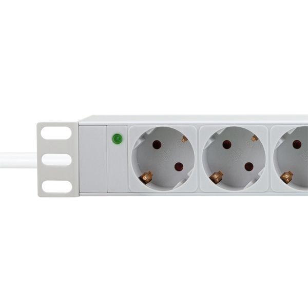 Bloco de Tomadas PDU LOGILINK PDU9C05 (Tipo F - Cinzento Claro) — miniatura 4