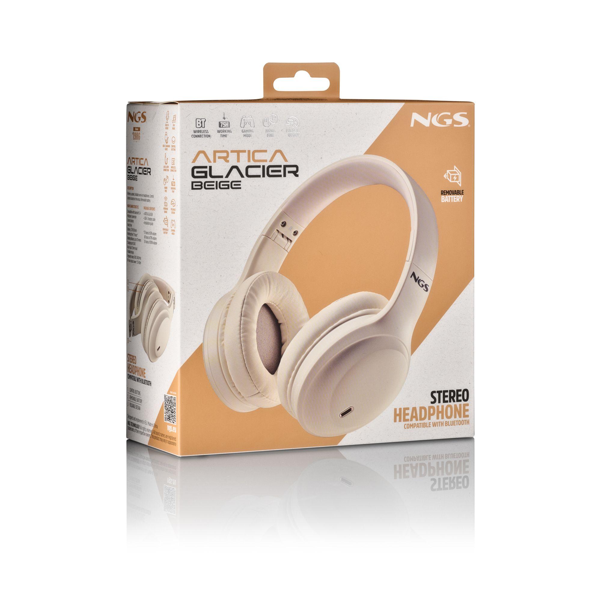 Auscultadores NGS ARTICA GLACIER (Binaural - Com fios e sem fios - Circum-aural - Bege), miniatura 5