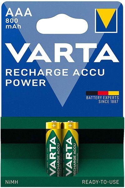 Pilhas Recarregáveis VARTA Akku RECHARGE Power AAA HR03 800mAh 2St. (Dourado e Verde) — miniatura 2