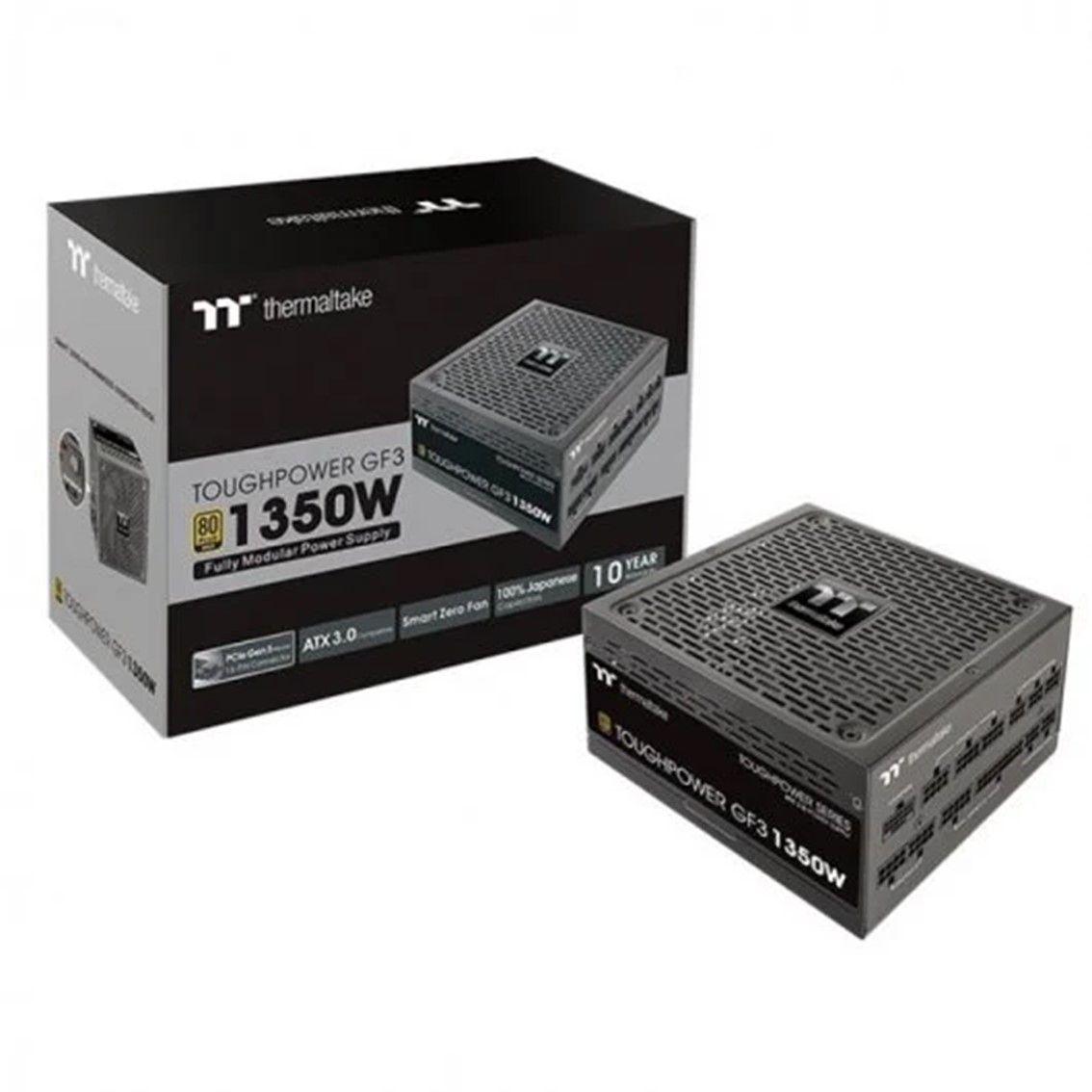 Fonte de Alimentação THERMALTAKE Toughpower GF3 (1350 W - 80 PLUS Gold - Totalmente modular - Preto)