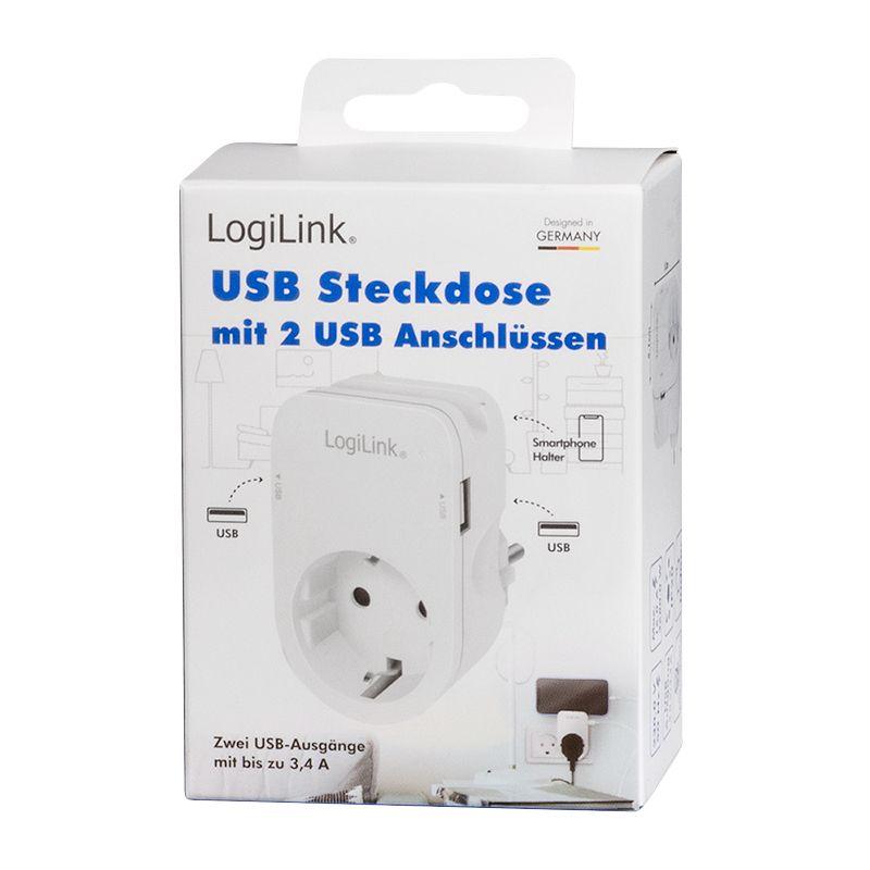 Adaptador de Tomada LOGILINK PA0247 (USB-A - Tipo F - Branco), miniatura 9