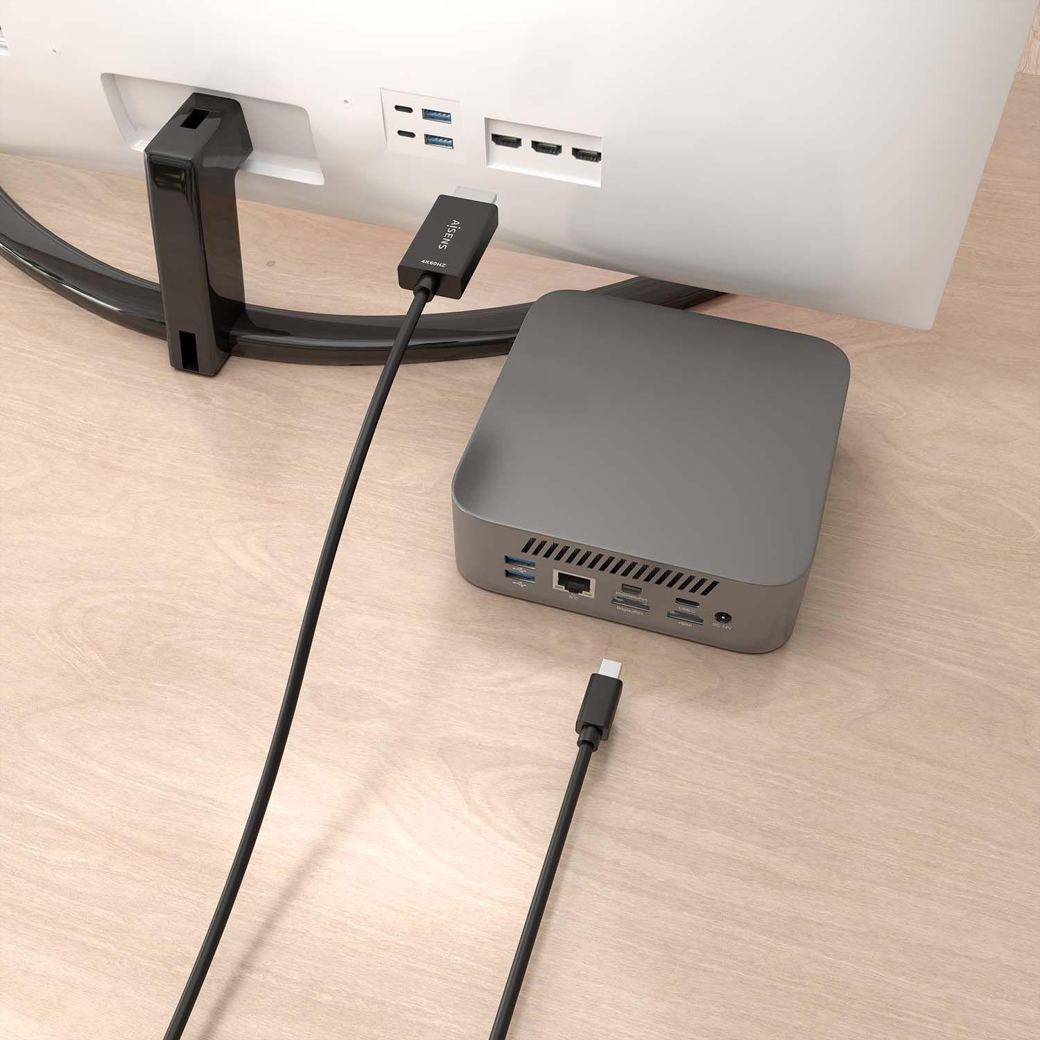 Cabo Conversor AISENS A125-0889 (3 m - HDMI Type A - Mini DisplayPort - Preto) — miniatura 5