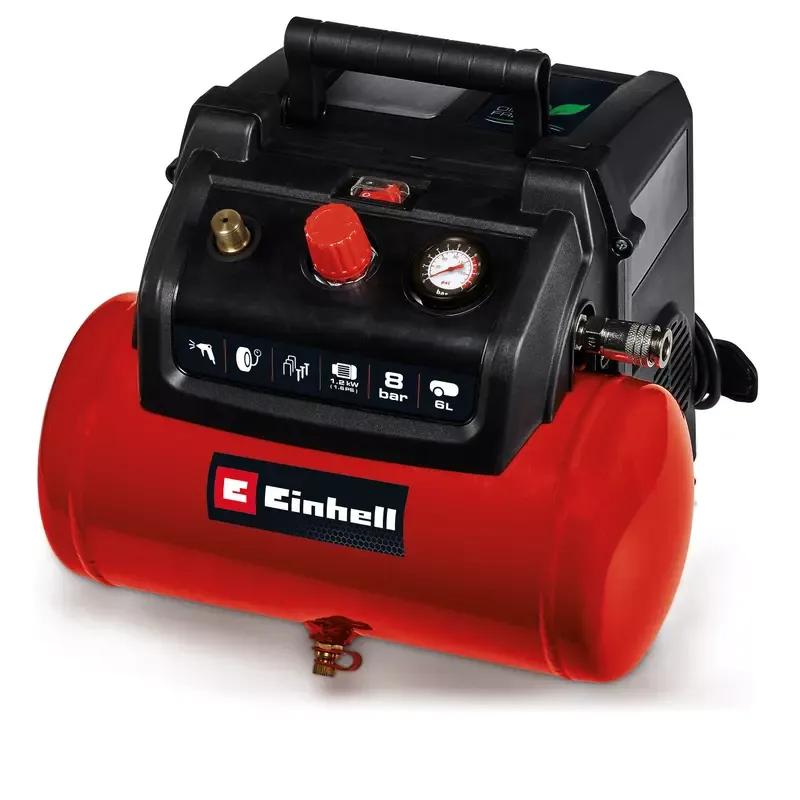 Compressor de Ar EINHELL TC-AC 190/6/8 OF (Ligação à rede elétrica - 8 bar - 1200 W - Vermelho/Preto)