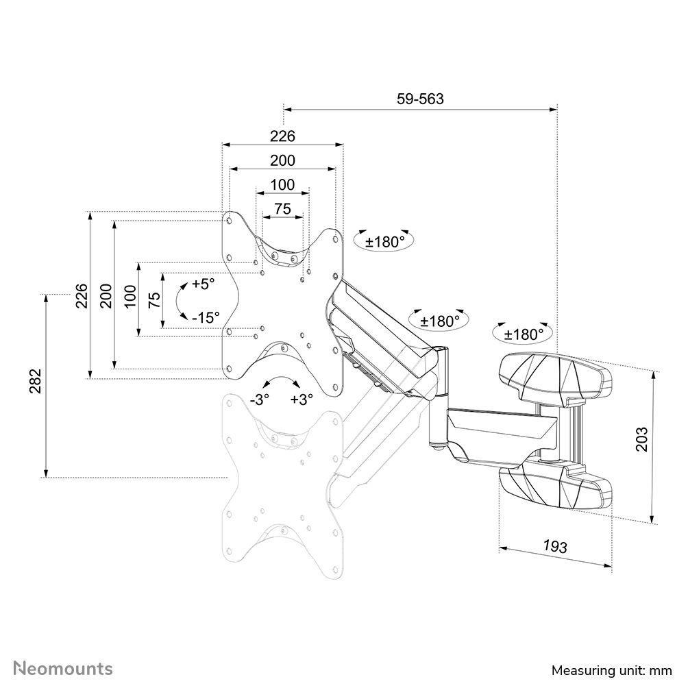 Suporte de Parede para TV NEOMOUNTS WL70-550BL12 (23"-42" - 30 kg - Preto), miniatura 13