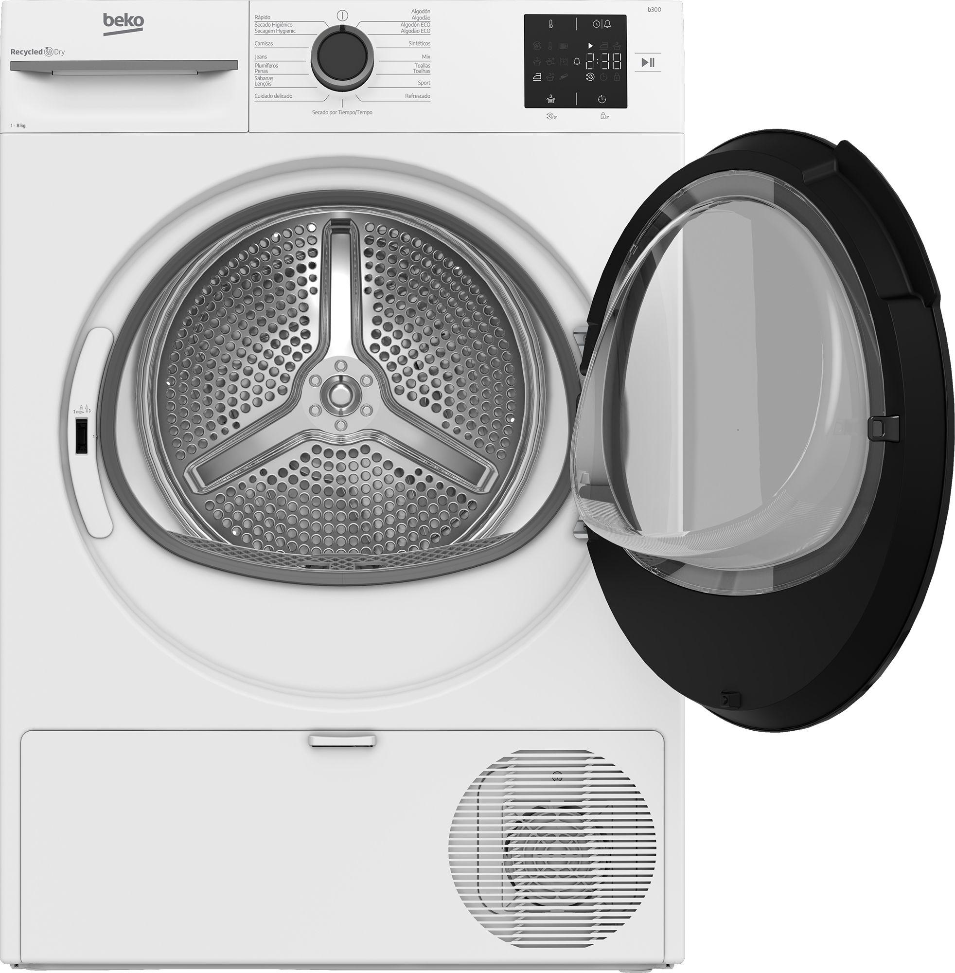 Máquina de Secar Roupa Independente BEKO BM3T38220WB (8 kg - Bomba de calor - Direita - Branco) — miniatura 3