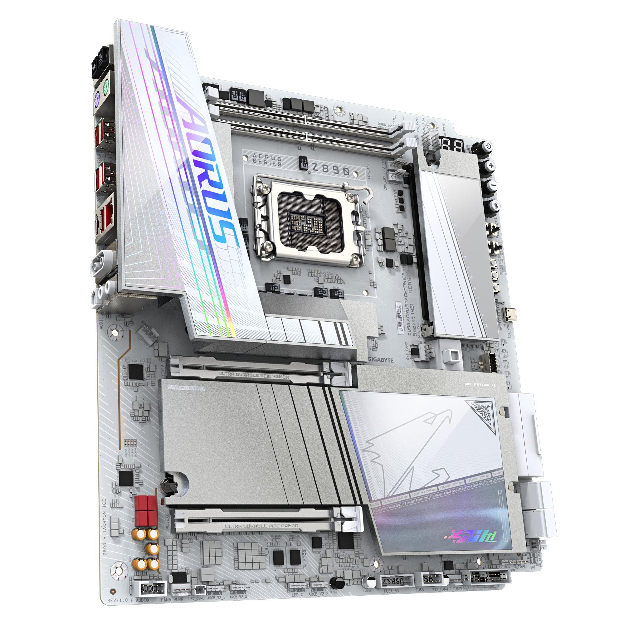 Motherboard GIGABYTE Z890 AORUS TACHYON ICE (LGA 1851 (Socket V1) - Intel Core Ultra - ATX extensível - Branco) — miniatura 3