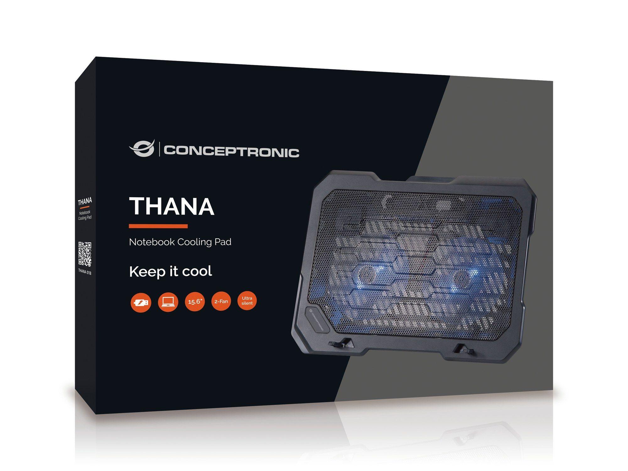 Base de Refrigeração para Portátil CONCEPTRONIC THANA01B (39,6 cm - 1000 RPM - 125 mm - Preto), miniatura 3