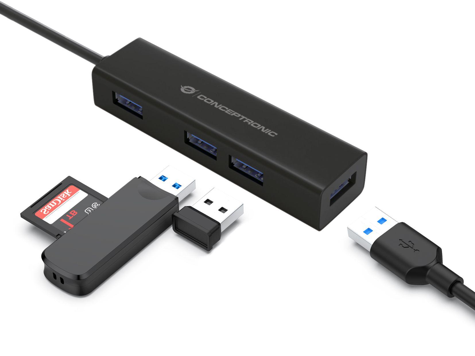 Hub USB-C CONCEPTRONIC HUBBIES07B (Preto) — miniatura 3