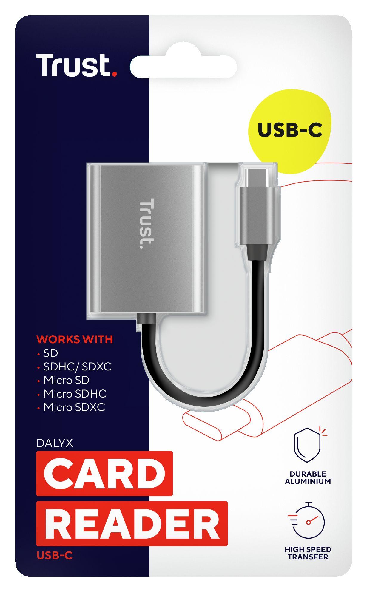 Leitor de Cartões TRUST Dalyx Fast USB-C (USB 3.2 Gen 1 Type-C - Até 104 MB/s - Alumínio) — miniatura 4