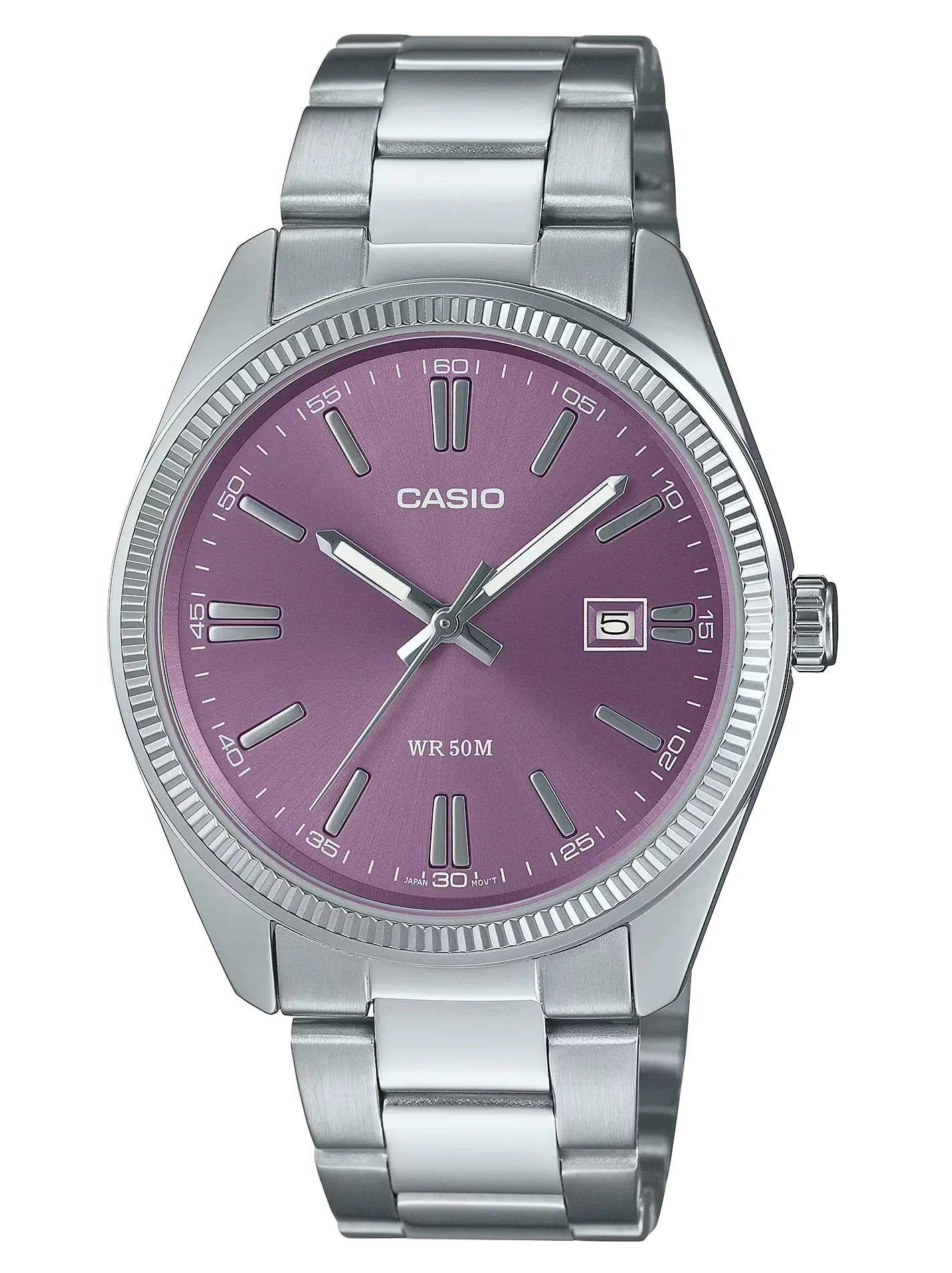 Relógio Analógico CASIO MTP-1302PD-6AVEF (Aço - 38,5 mm - Lilás e Prateado)