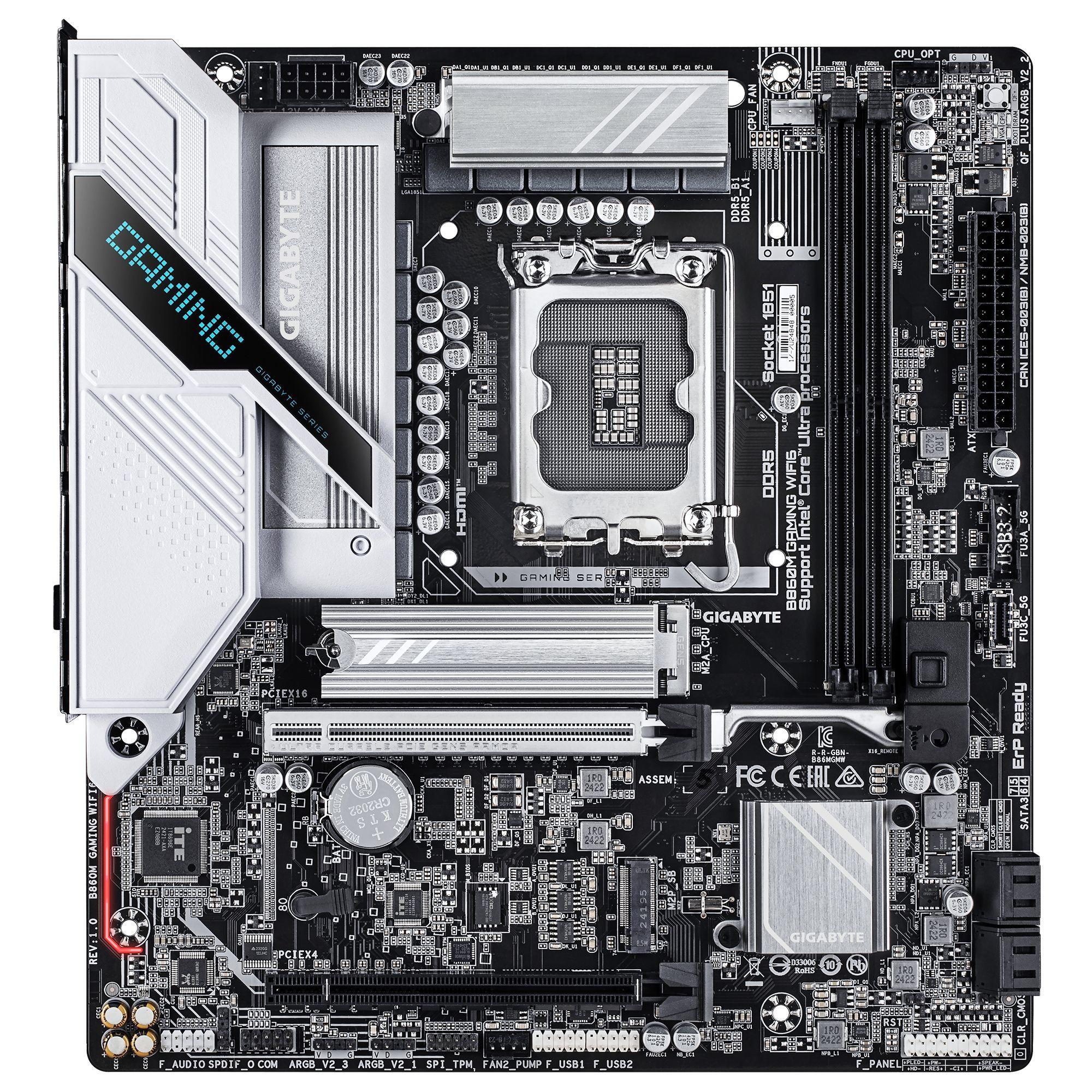 Motherboard GIGABYTE B860M GAMING WIFI6 (LGA 1851 (Socket V1) - micro ATX - Duplo canal - Castanho), miniatura 2