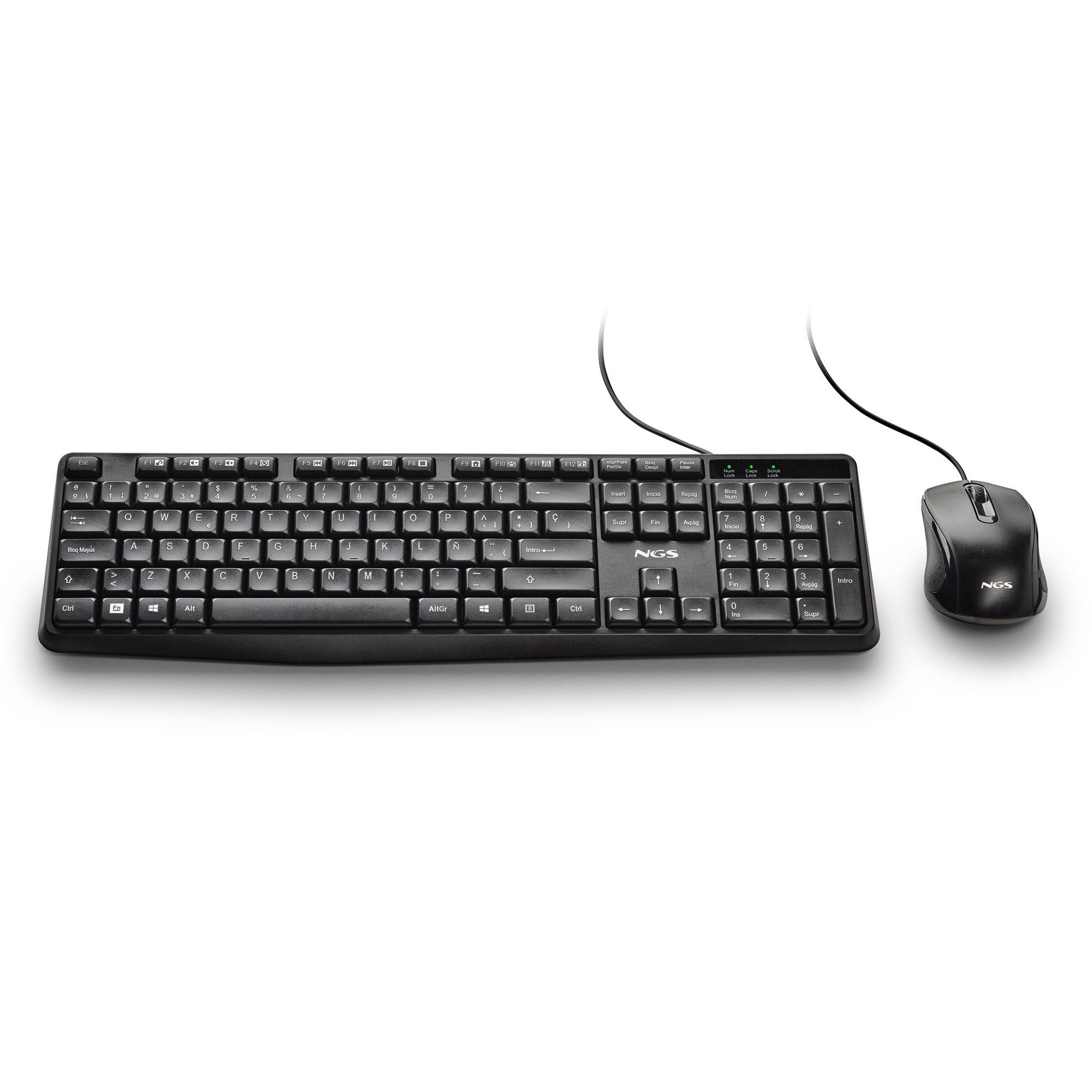 Conjunto de Teclado e Rato NGS COCOA KIT V2 (Espanhol - Tamanho completo - USB - Preto) — miniatura 2