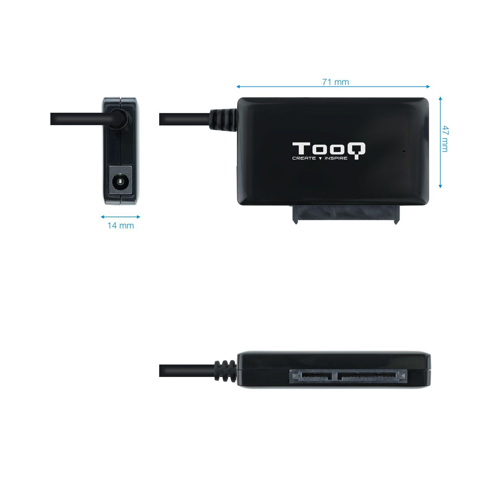 Adaptador USB-C para SATA TOOQ TQHDA-02C (4 TB - 2.5,3.5 " - SATA I, SATA II e SATA III - Preto), miniatura 3