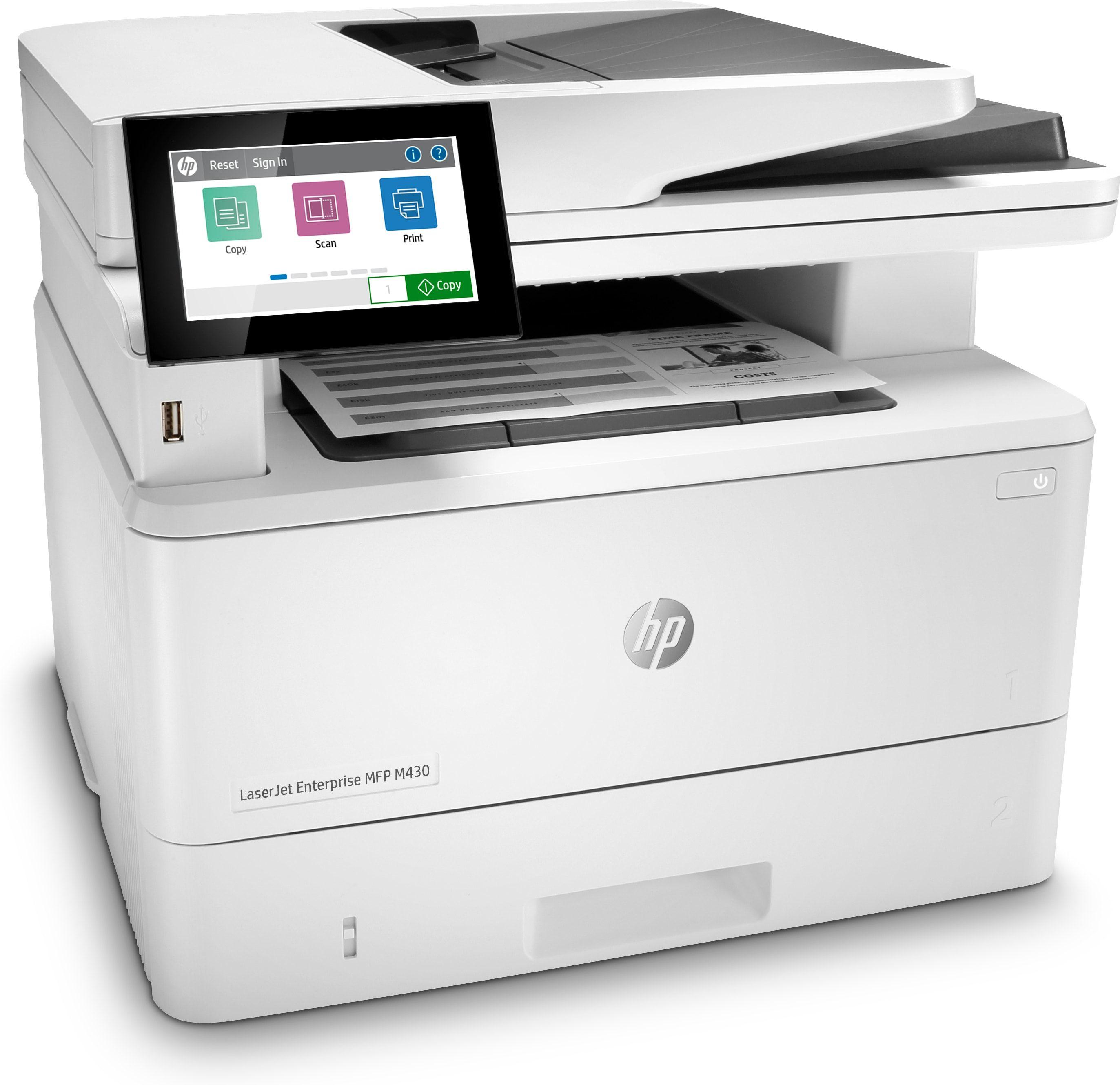 Impressora Multifunções Laser Monocromática HP LaserJet Enterprise M430f (A4 - Impressão a preto e branco - 350 folhas - Branco) — miniatura 3
