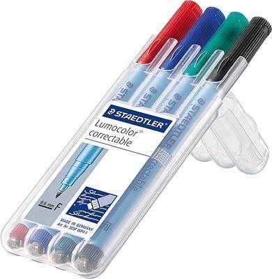 Marcadores STAEDTLER Lumocolor correct F 4ST (Polipropileno - Cores sortidas)