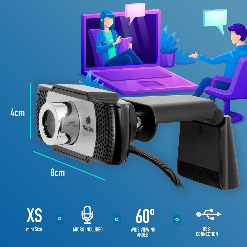 Webcam NGS XpressCam720 (1280 x 720 pixels - 720p - USB 2.0 - Preto, Cinzento e Prateado) — miniatura 9