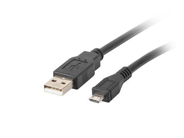 Cabo USB LANBERG CA-USBM-10CC-0018-BK (1,8 m - USB-A macho - Micro-USB B macho - Preto)
