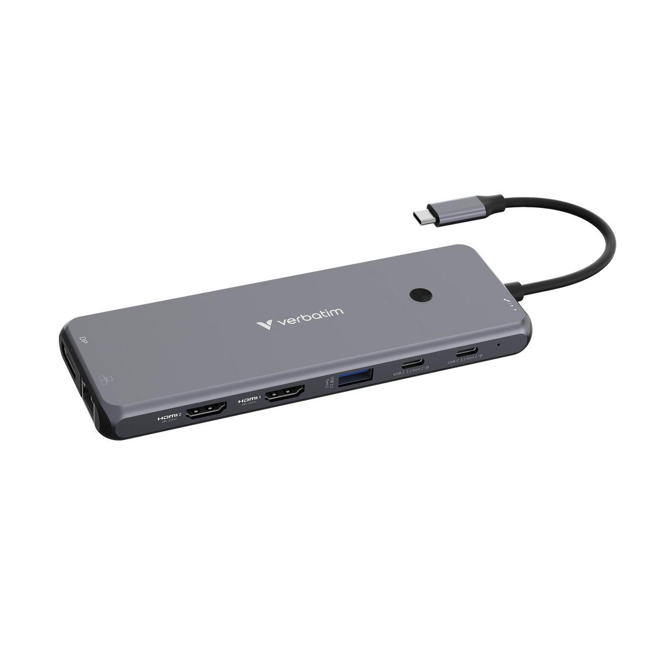 Dock USB-C VERBATIM CMH-13 (0,2 m - USB Type-C - Prateado) — miniatura 3