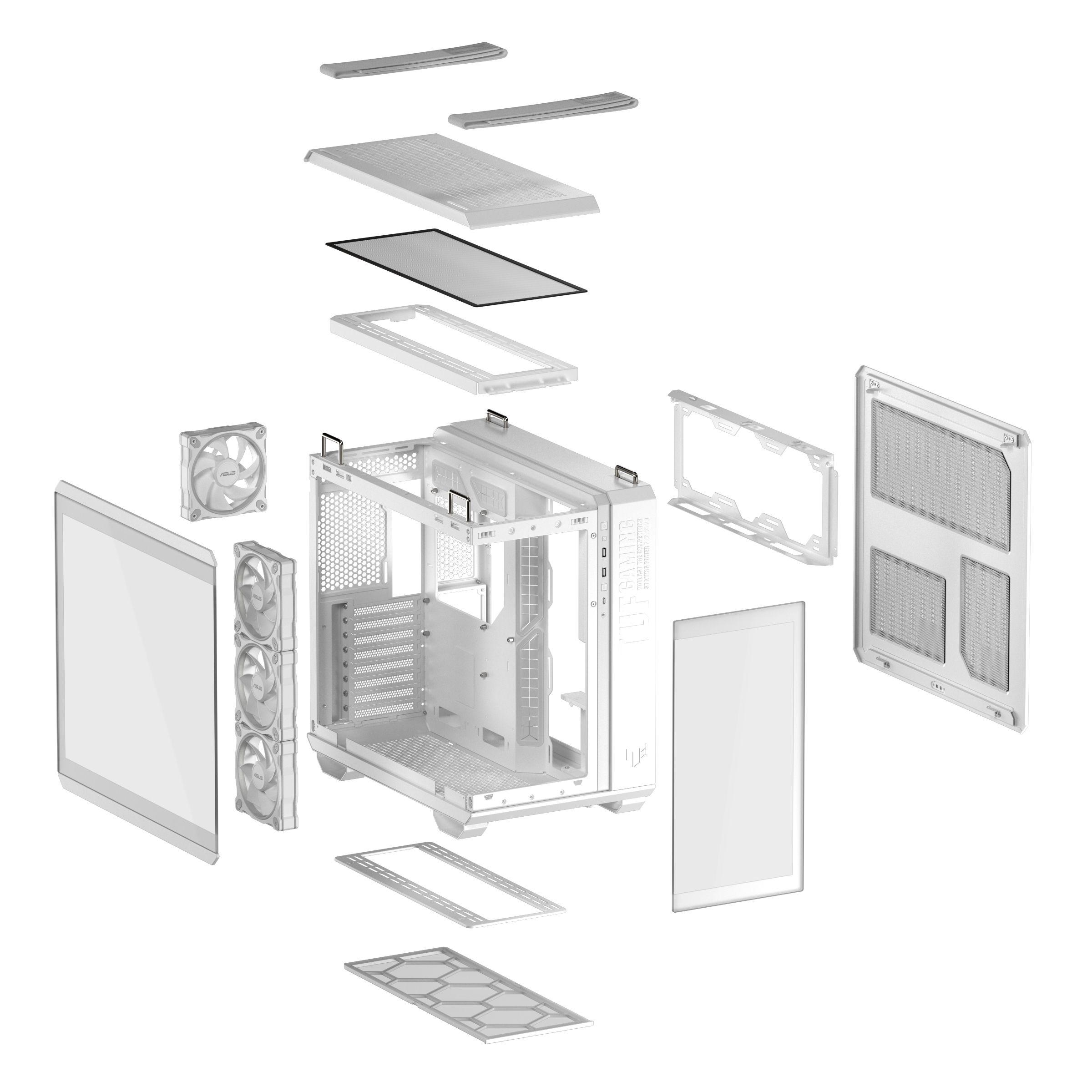 Caixa PC ASUS TUF Gaming GT502 Horizon TG ARGB (ATX, micro-ATX, Mini-ITX - Midi Tower - micro-ATX, Mini-ITX, ATX - Branco), miniatura 13