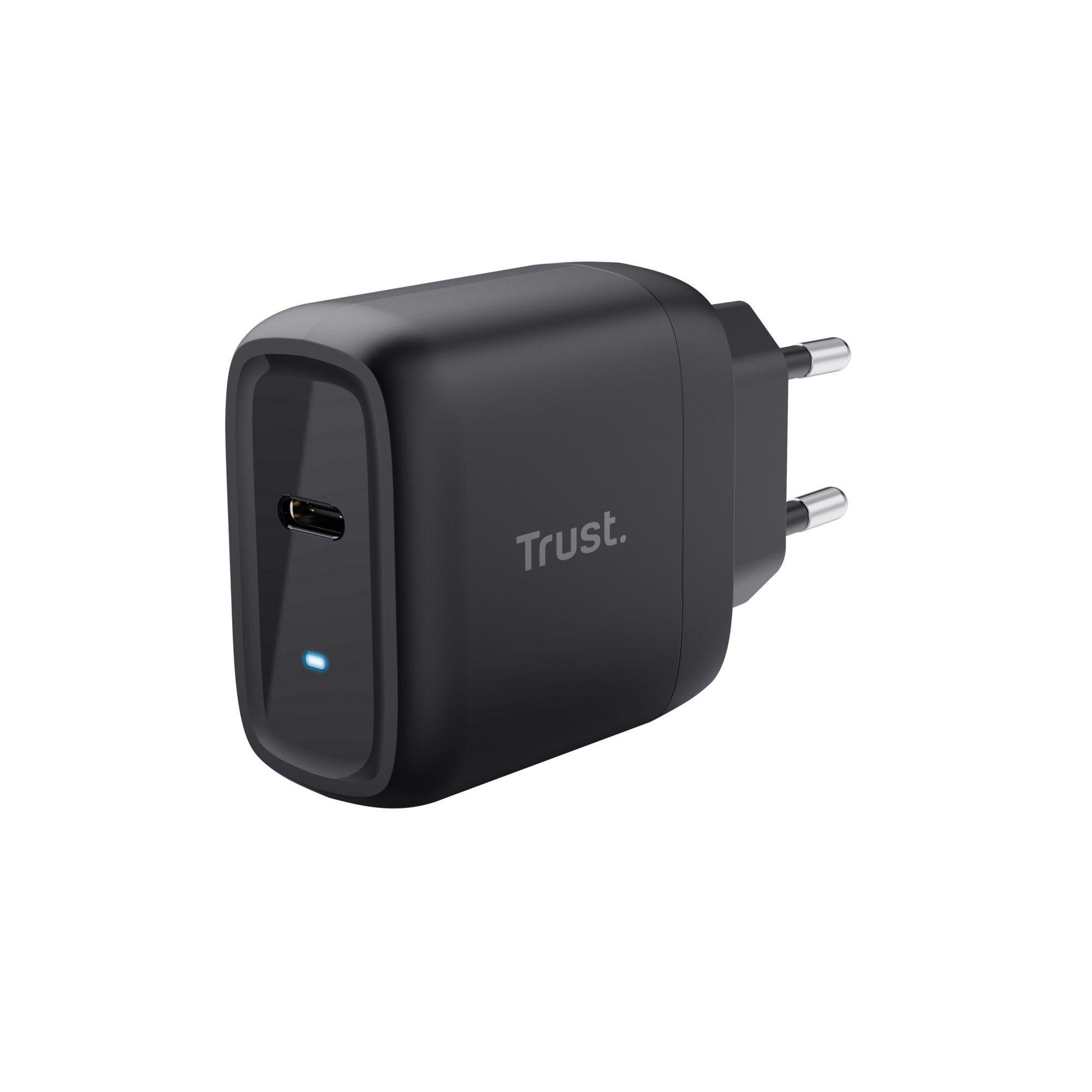 Carregador de Parede e Viagem USB-C TRUST Maxo 45W (USB-C para USB-C - Universal - Corrente alternada - Preto)