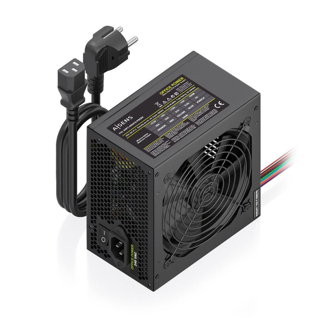 Fonte de Alimentação AISENS ASPC-500ATX-PSEBK (ATX - 500 W - AC - Preto)