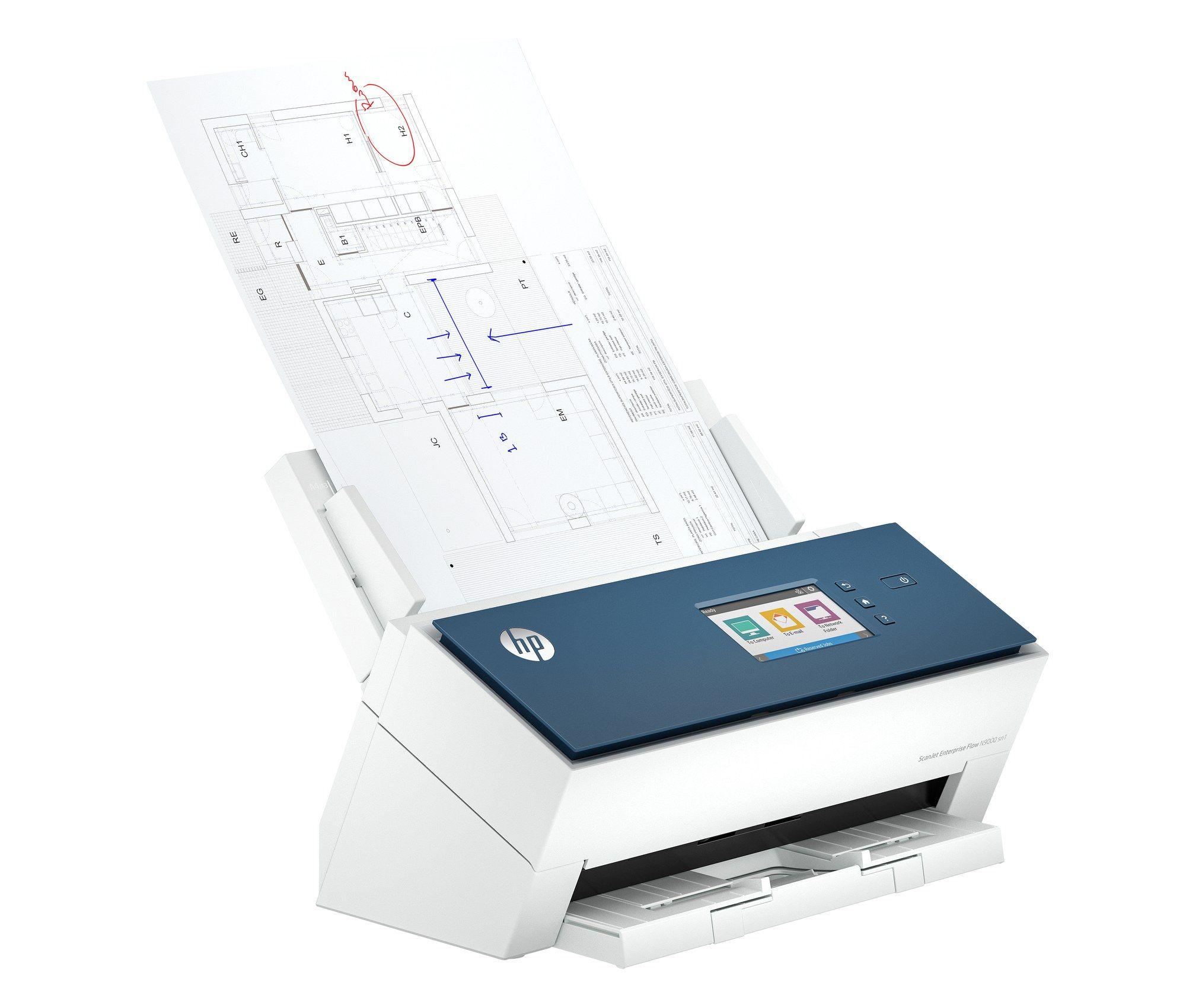 Scanner de Documentos HP ScanJet Enterprise Flow N9000 sn1 (Azul e Branco) — miniatura 2