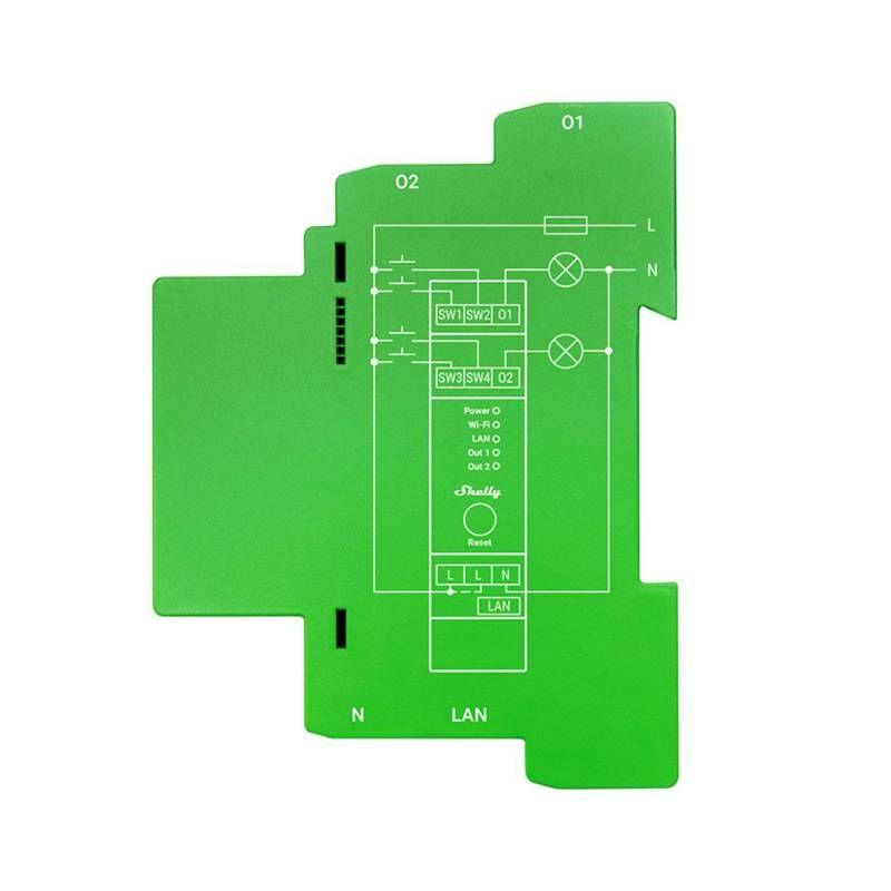 Módulo Regulador de Luz SHELLY Pro Dimmer 2PM (Plástico - Cinzento, Azul e Verde) — miniatura 2