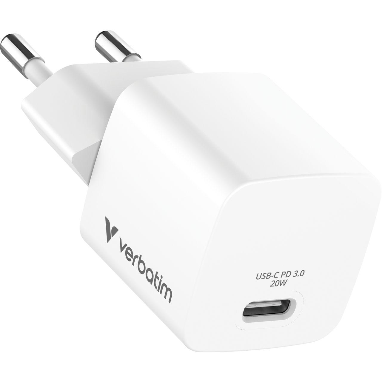 Carregador de Dispositivos Móveis VERBATIM 32396 (20 W - Power Delivery 3.0 - Branco), miniatura 2