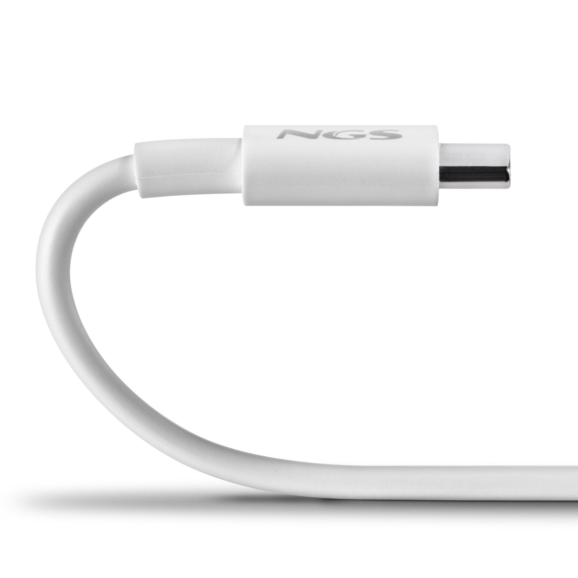 Cabo USB-C para USB-C NGS ZYRO 60W-1 (1 m - USB C - Branco) — miniatura 4