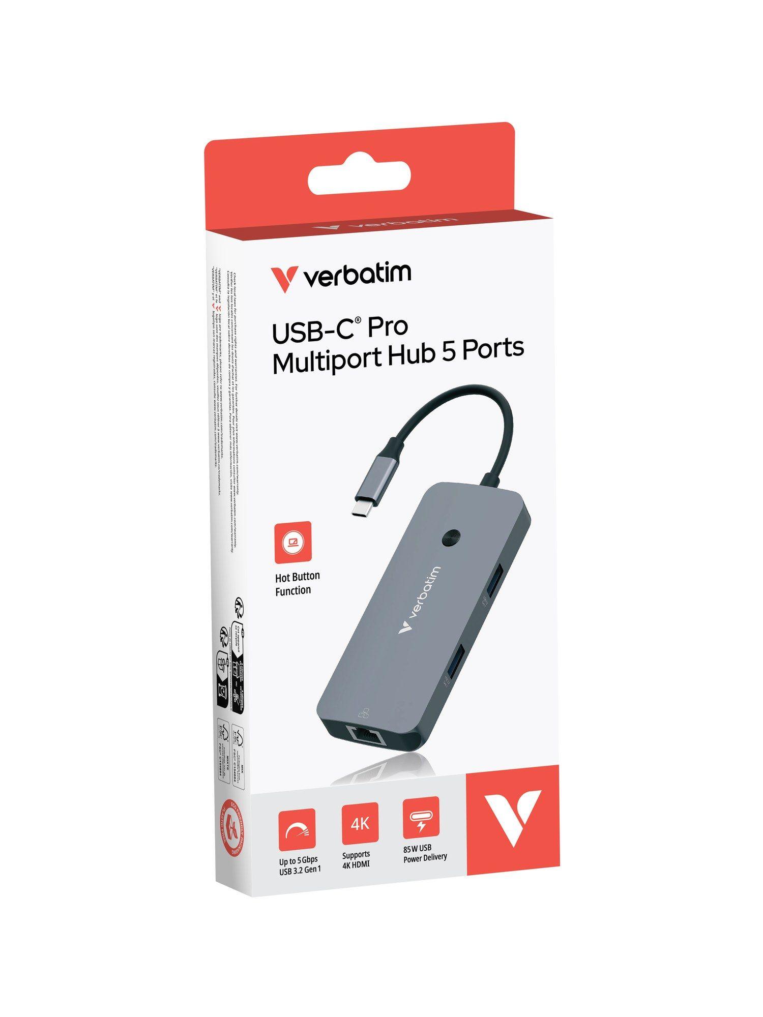Hub USB-C VERBATIM CMH-05 (0,15 m - Prateado) — miniatura 7