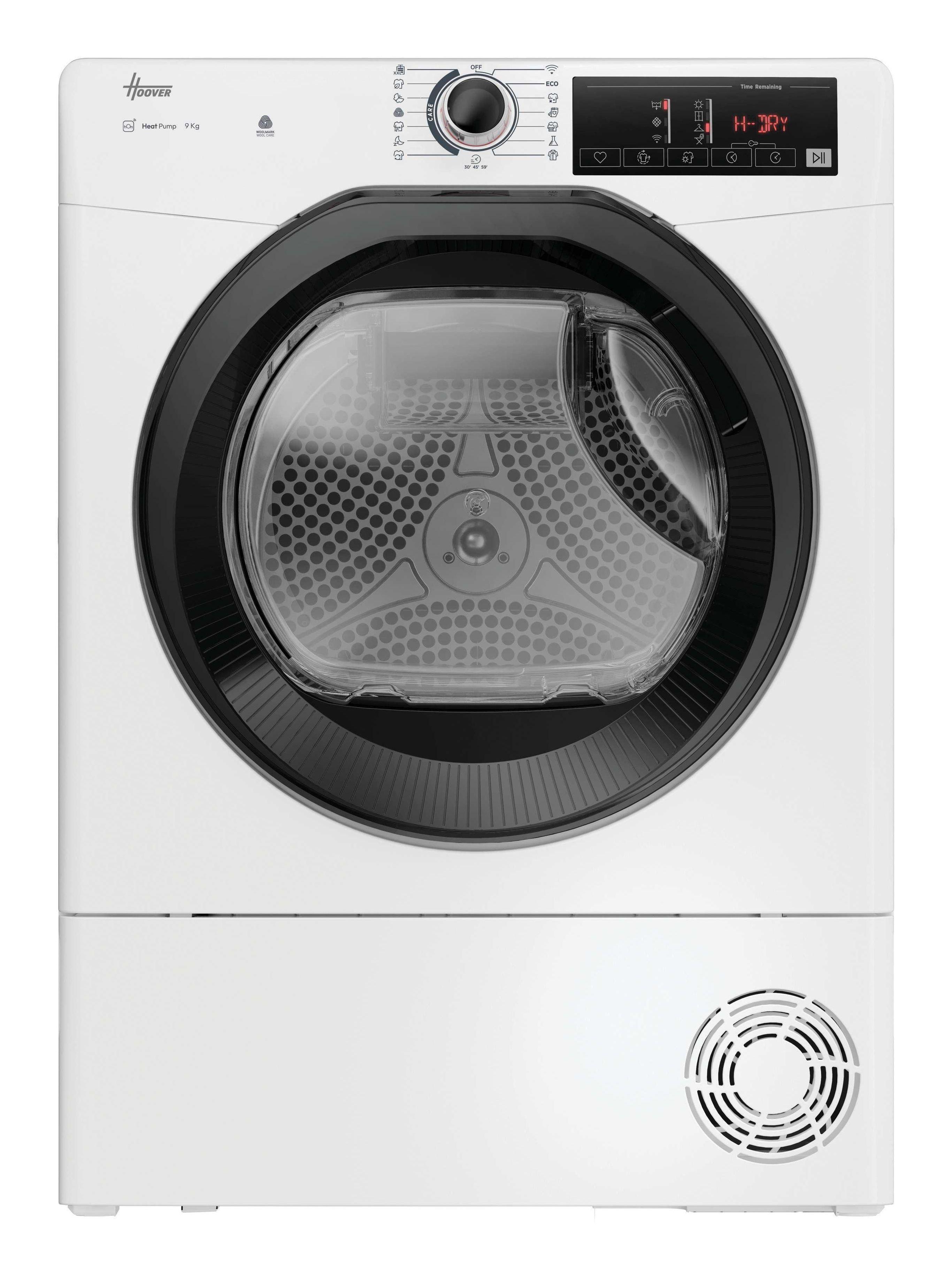 Máquina de Secar Roupa Independente HOOVER HREH9N4TBES (9 kg - Bomba de calor - Esquerdo - Branco)