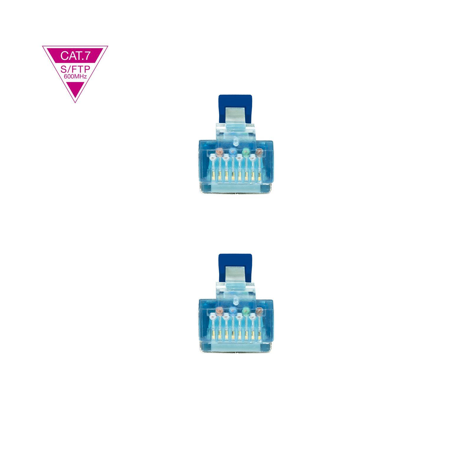 Cabo de Rede NANOCABLE 10.20.1700-L25-BL (0,25 m - Cat7 - RJ-45 - Azul) — miniatura 3