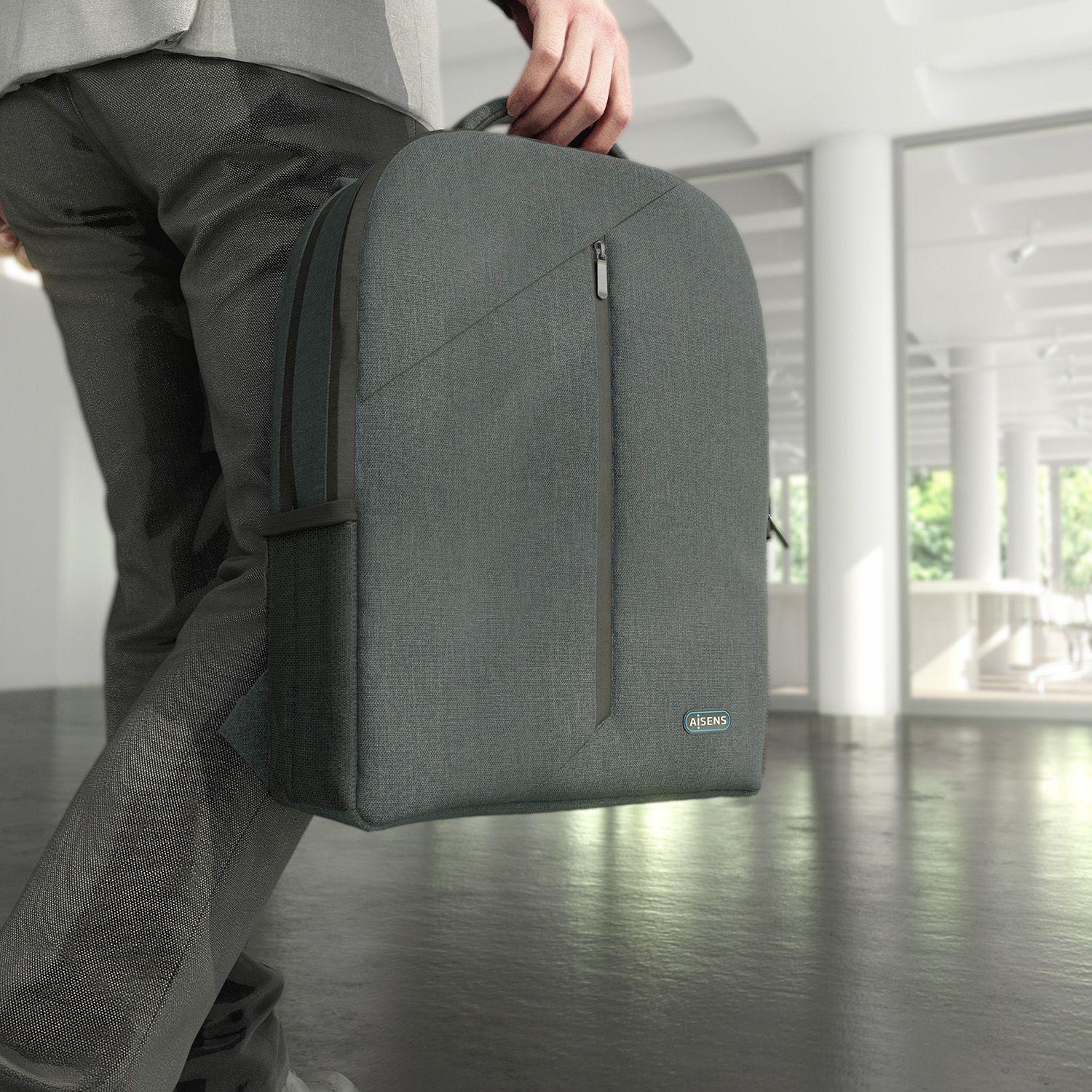 Mochila para Portátil AISENS ASBG-BP084-GR (15,6" - Poliéster - 39,6 cm - Cinzento), miniatura 6