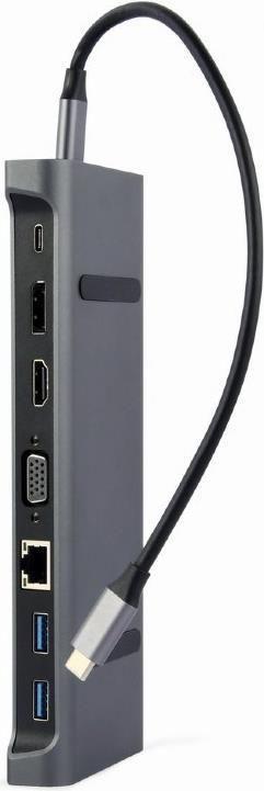 Adaptador USB-C GEMBIRD A-CM-COMBO9-02 (3840 x 2160 pixels - Cinzento)