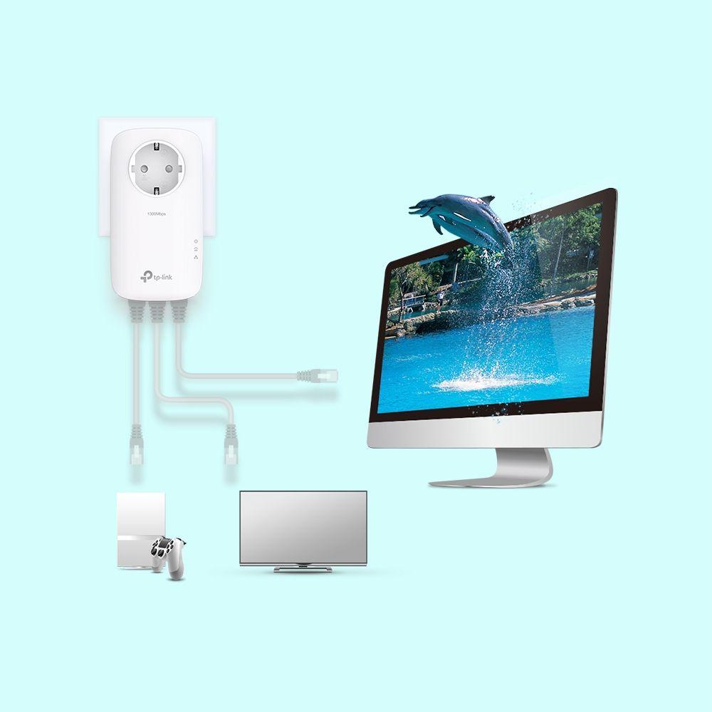 Kit Adaptador Powerline TP-LINK TL-PA8033P KIT (3 por adaptador - Gigabit Ethernet - 2 unidades - Branco), miniatura 3