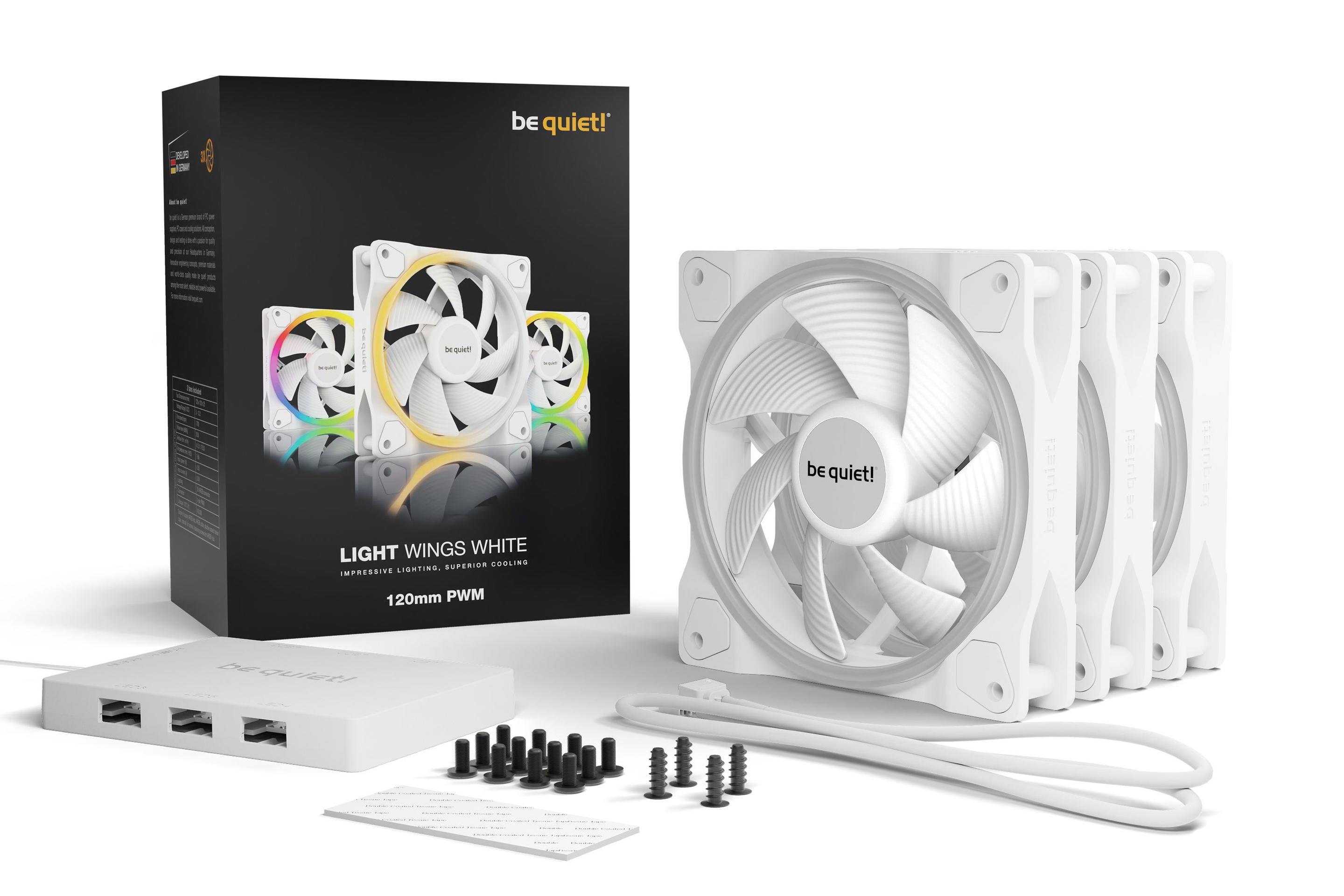 Conjunto de Ventoinhas para Caixa de PC BE QUIET! Light Wings White 120mm PWM Triple Pack (4,56 W - Branco) — miniatura 5
