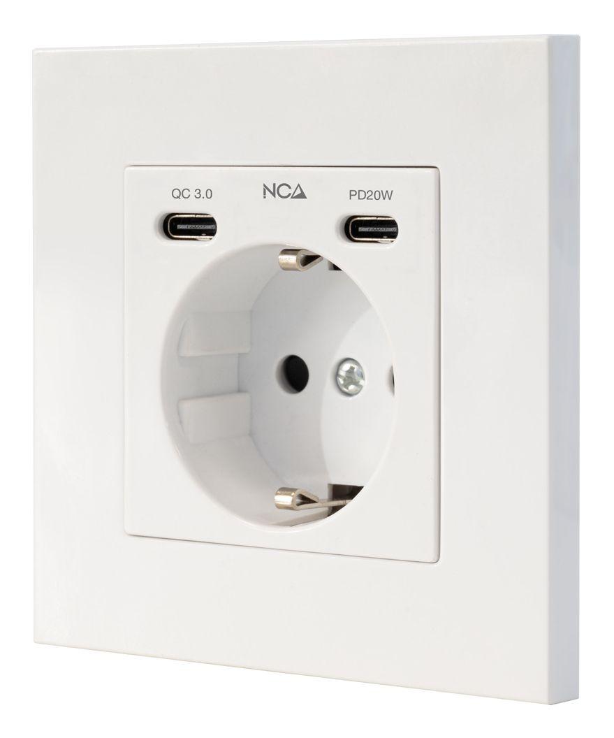 Tomada de Parede de Encastre NANOCABLE 10.35.0012 (Branco)