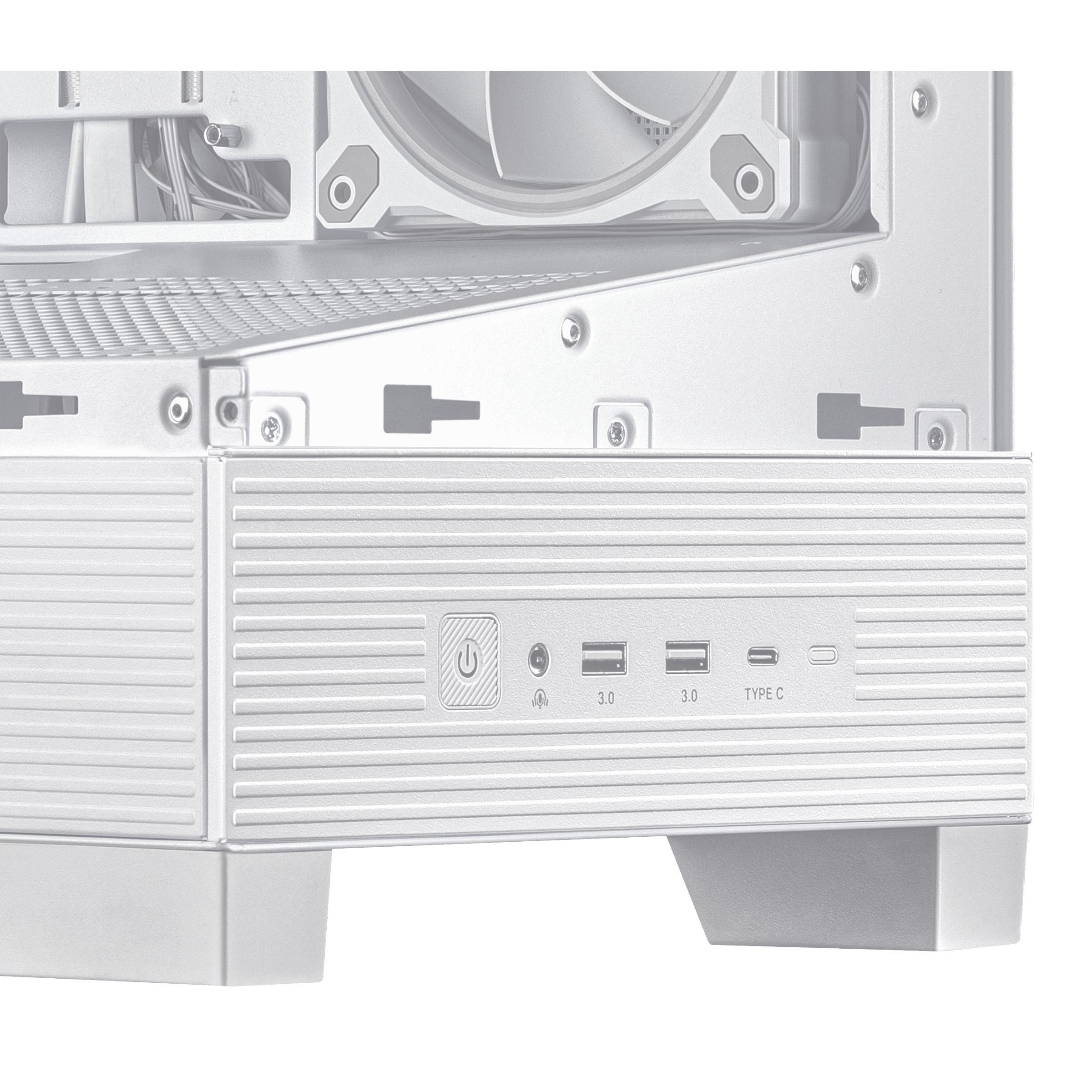 Caixa PC ASUS A31 Plus (ATX, micro ATX, Mini-ITX - Midi Tower - Metal - Branco) — miniatura 4