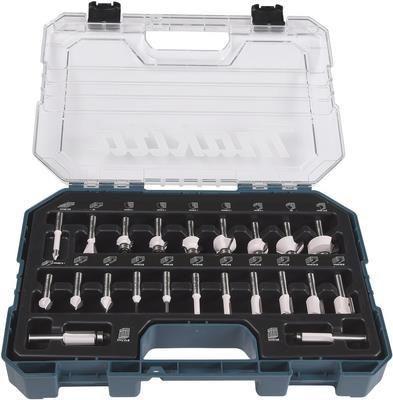 Conjunto de Fresas para Madeira MAKITA D-74778 (22 Peças - Haste de 8 mm)
