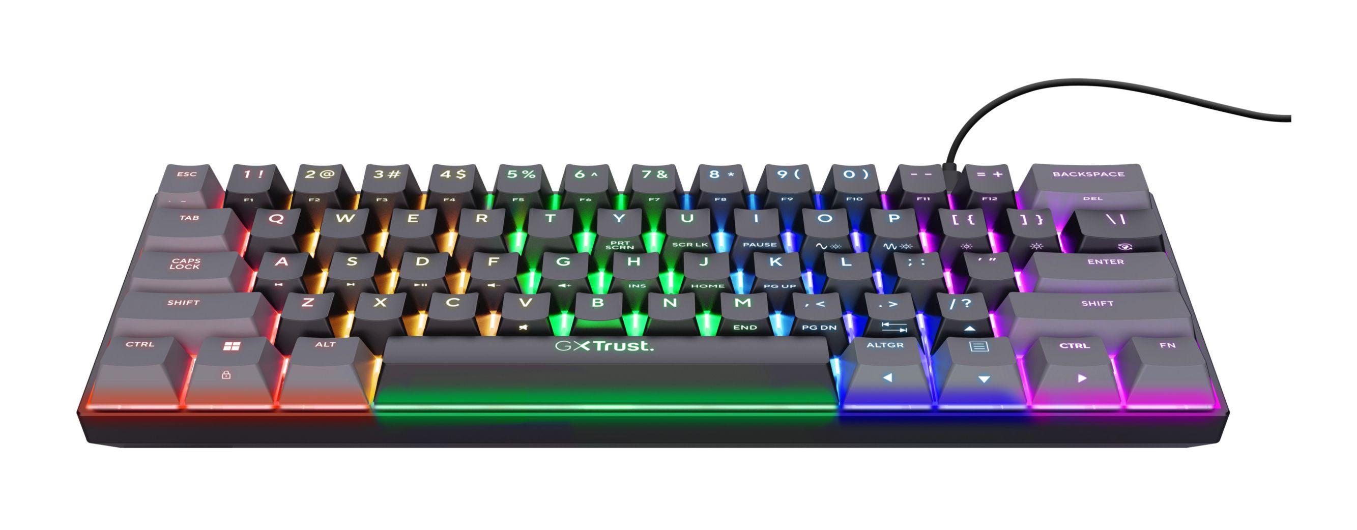 Teclado TRUST GXT 867 Acira (Inglês - Outemu Red - 60% - Preto), miniatura 2