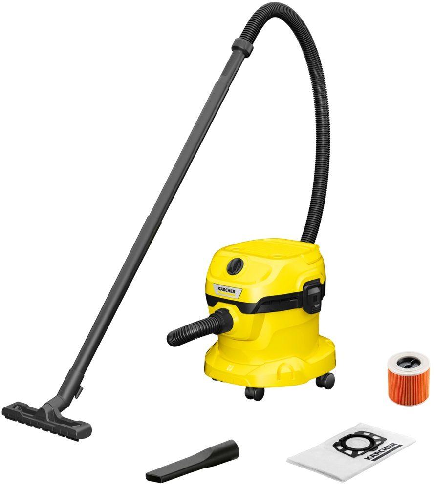 Aspirador de Sólidos e Líquidos KÄRCHER WD 2 PLUS V-12/4/18/C (Altura 37,8 cm - 12 L - Preto/Amarelo)