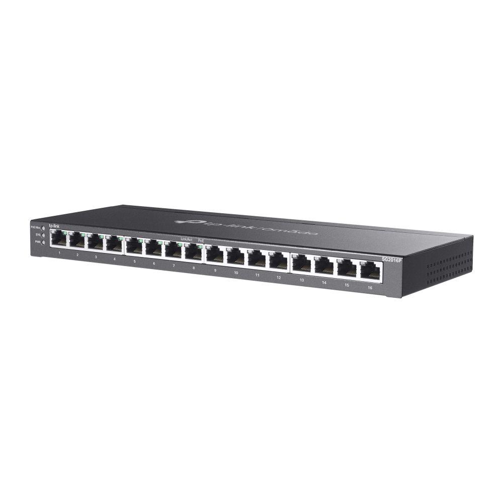Switch Gerido TP-LINK Omada TL-SG2016P (Gigabit Ethernet - 10, 100, 1000 Mbit/s - 4,1 MB - Preto) — miniatura 3
