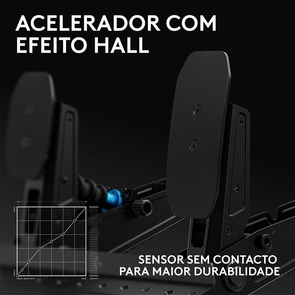 Conjunto de Pedais LOGITECH RS Pedals Gas/Brake (PRO/RS50 - Com fios - Preto) — miniatura 3