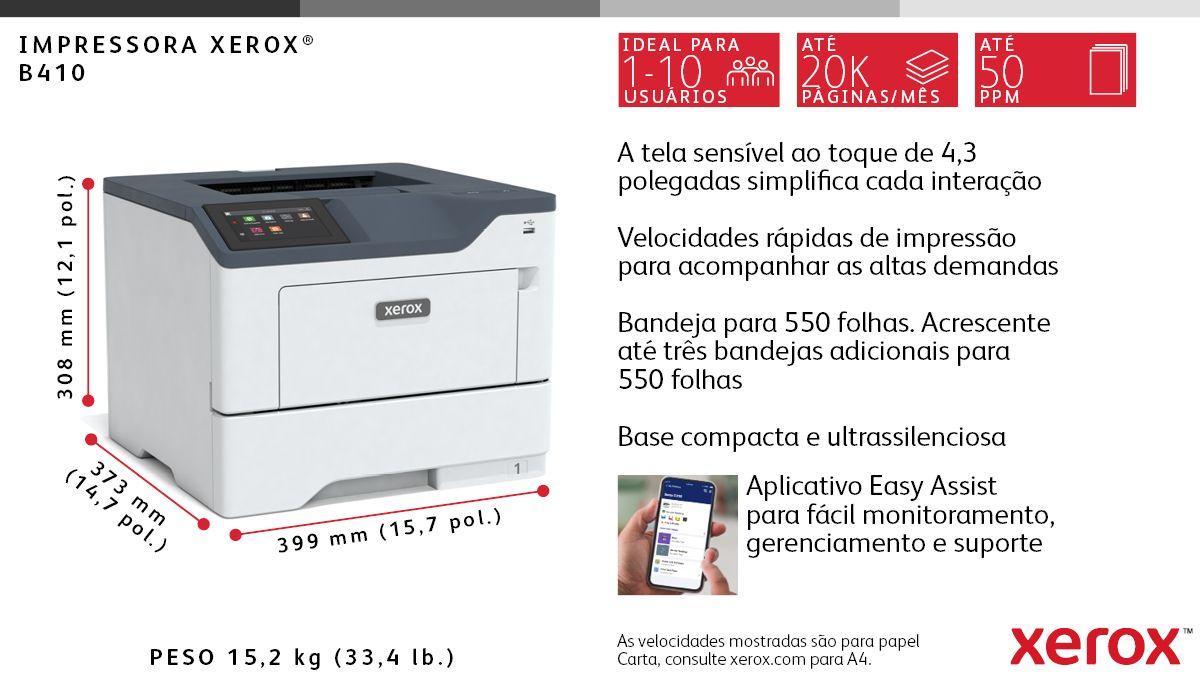 Impressora Laser Monocromática XEROX B410V/DN (A4 - 650 folhas - Opcional - Cinzento e Branco) — miniatura 6