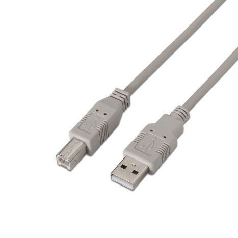 Cabo USB para Impressora AISENS A101-0002 (1,8 m - USB A - USB B - Bege), miniatura 3