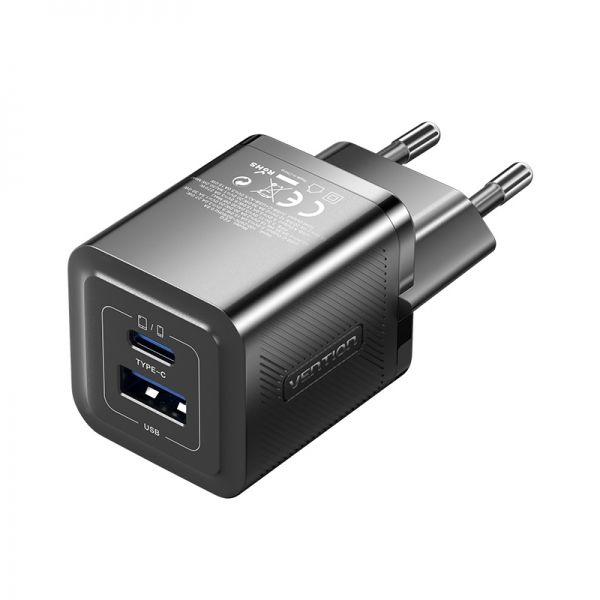 Carregador de Parede VENTION FEQB0-EU (30 W - Preto) — miniatura 2